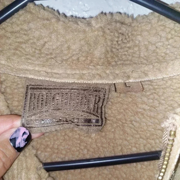 Roughneck Faux Suede Shearling Western Coat Size Large - Picture 6 of 8